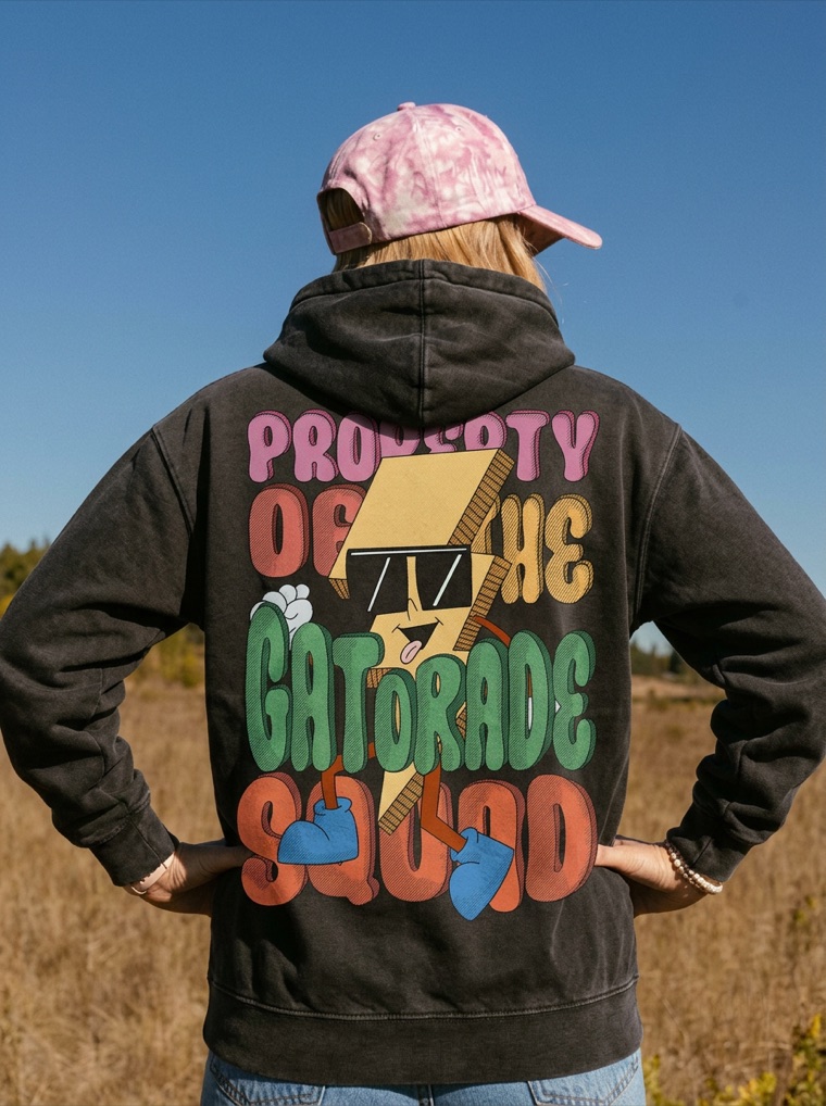 Colaboración GUD Sport × Gatorade — hoodie 'Property of the Gatorade Squad'