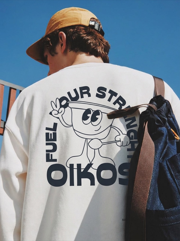 Colaboración GUD Sport × Oikos — crewneck 'Fuel Your Strength'