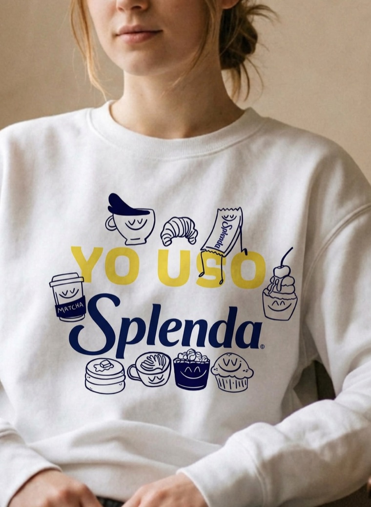 Colaboración GUD Sport × Splenda — crewneck 'Yo uso Splenda'
